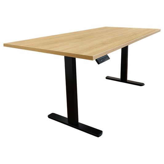 LASER PLUS - Höhenverstellbarer Schreibtisch BALDUR Schwarz - Ahorn