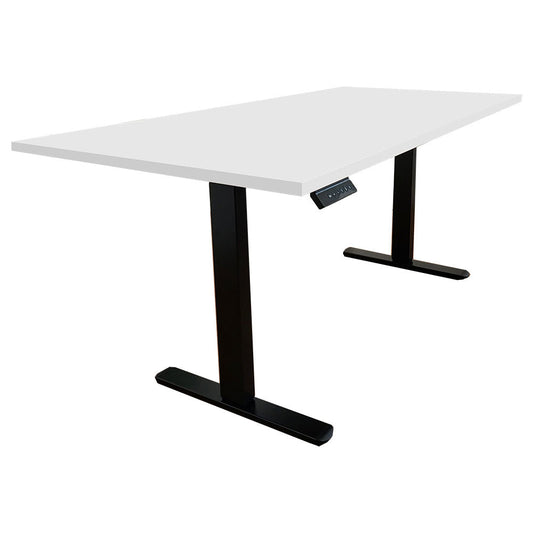 LASER PLUS - Höhenverstellbarer Schreibtisch BALDUR Schwarz - Weiß
