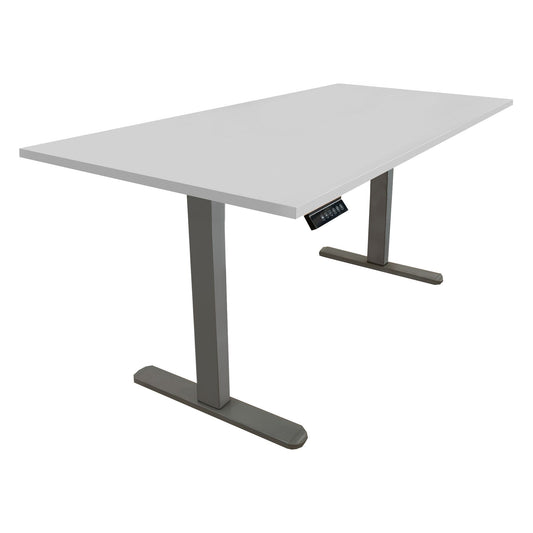 LASER PLUS - Höhenverstellbarer Schreibtisch BALDUR Grau - Lichtgrau