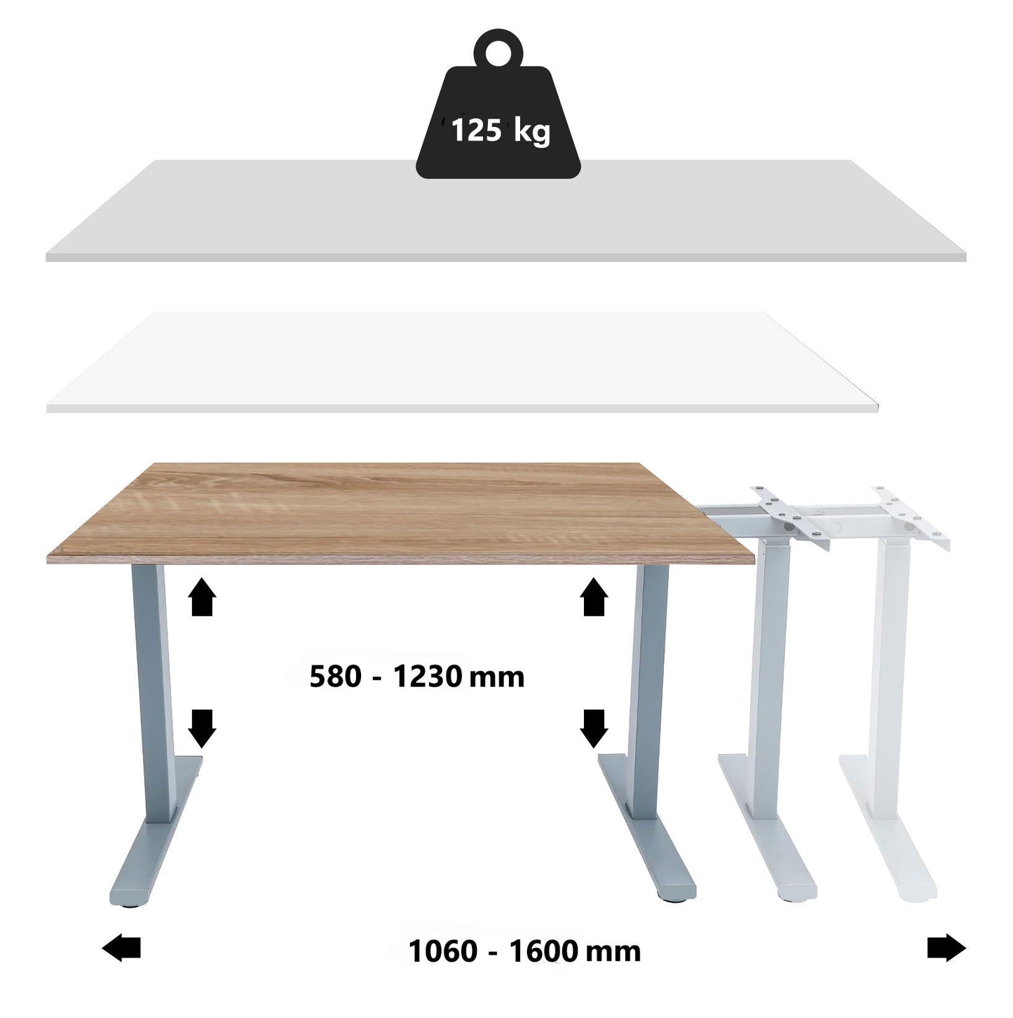 LASER PLUS - Höhenverstellbarer Premium Schreibtisch ODIN