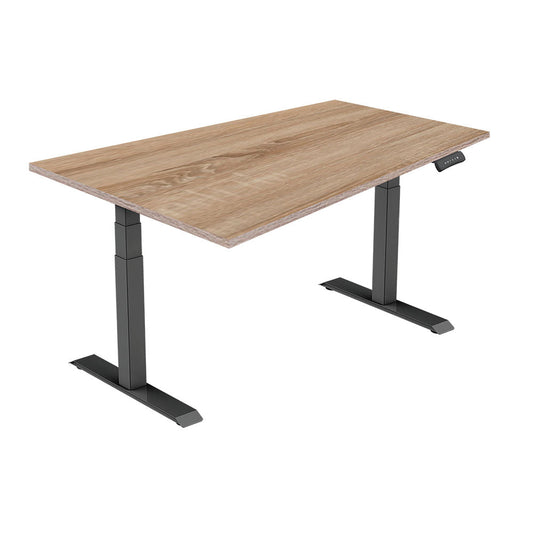 LASER PLUS - Höhenverstellbarer Premium Schreibtisch ODIN Schwarz - Sonoma Eiche