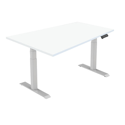 LASER PLUS - Höhenverstellbarer Premium Schreibtisch ODIN Grau - Weiß