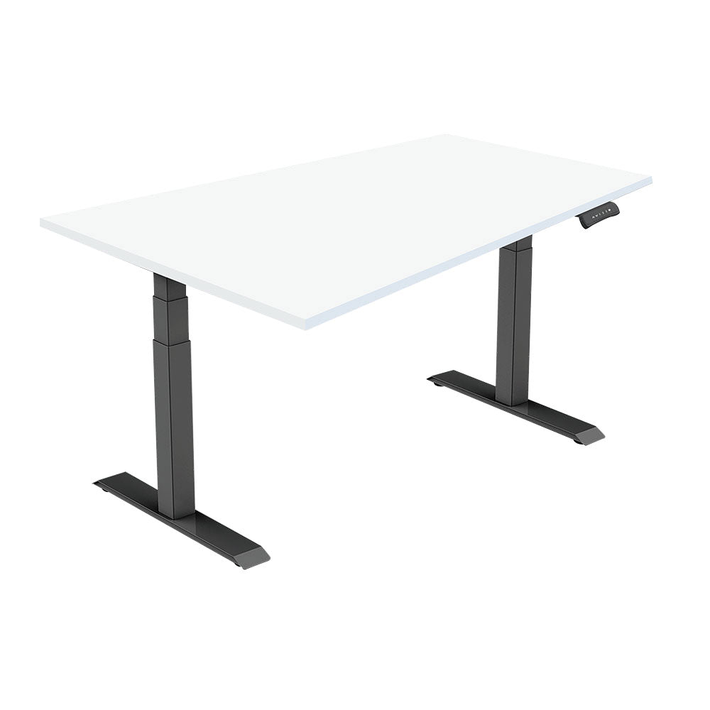 LASER PLUS - Höhenverstellbarer Premium Schreibtisch ODIN Schwarz - Weiß