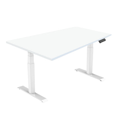 LASER PLUS - Höhenverstellbarer Premium Schreibtisch ODIN Weiß - Weiß