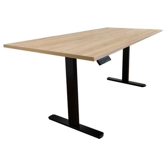 LASER PLUS - Höhenverstellbarer Schreibtisch BALDUR Schwarz - Sonoma Eiche
